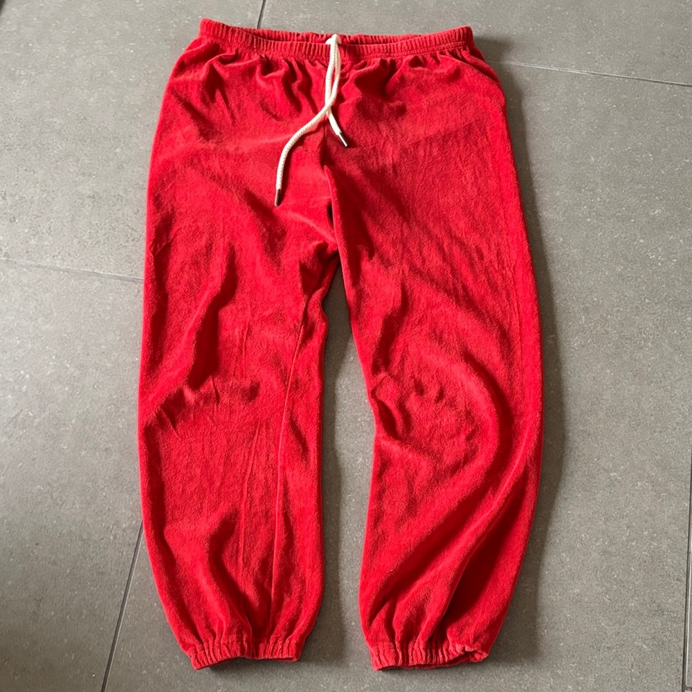 THE GREAT. Velour Stadium sweatpants, size 2